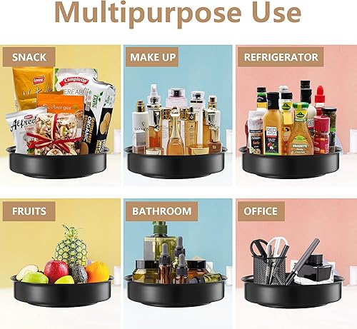 Miniatura 5 de Organizador grande Lazy Susan de 12 pulgadas, estante giratorio de especias para armario de cocina, mesa, encimera, refrigerador, despensa, acero