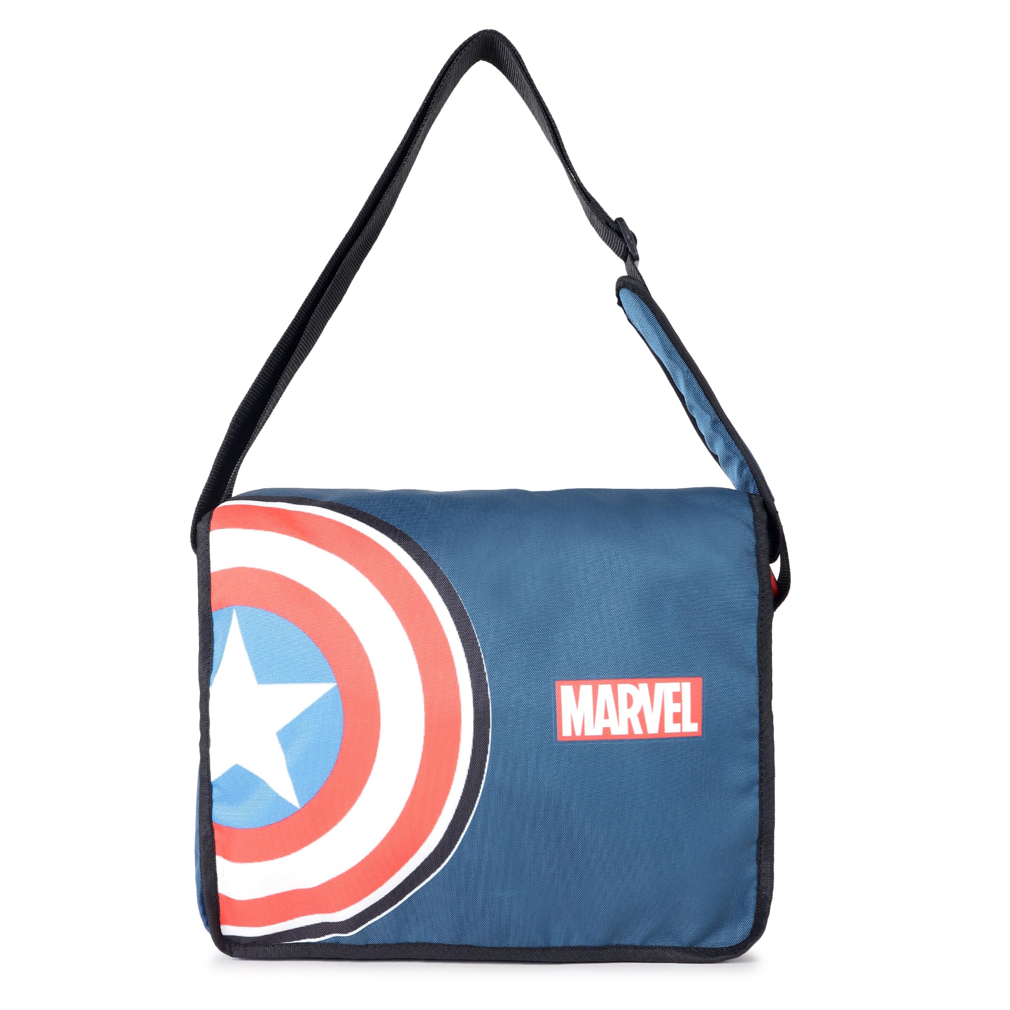 NOVEX Marvel Captain America Sling Bag with Adjustable Strap Blue  Messenger Side Shoulder Carry-on Multi-Pocket Crossbody Slim Chest Bag