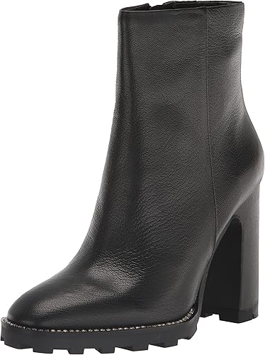 Karl Lagerfeld Paris Women's Leather Peppy Lug-Sole Zip-up Fashion Boot