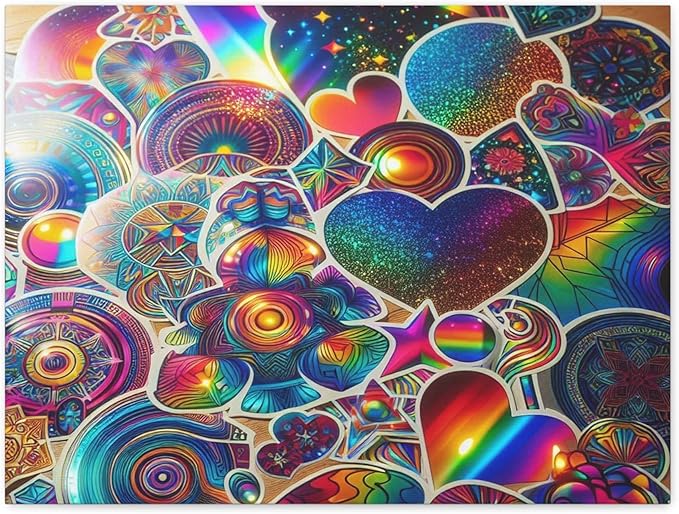 Holographic Vinyl Decals Matte Canvas Wall Art