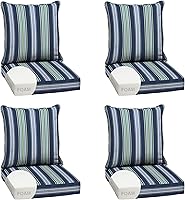 Vista 155 de Arden Selections Juego de cojines profundos para exteriores, 24 x 24 pulgadas, resistente al clima, a prueba de lluvia, resistente a la decoloración