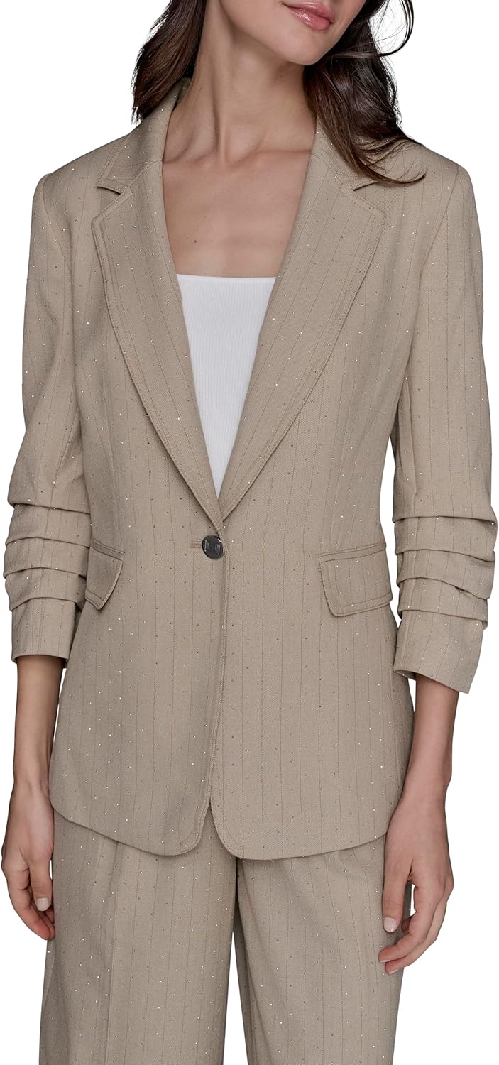 Karl Lagerfeld Womens Pull on Studded Jacket Blazer