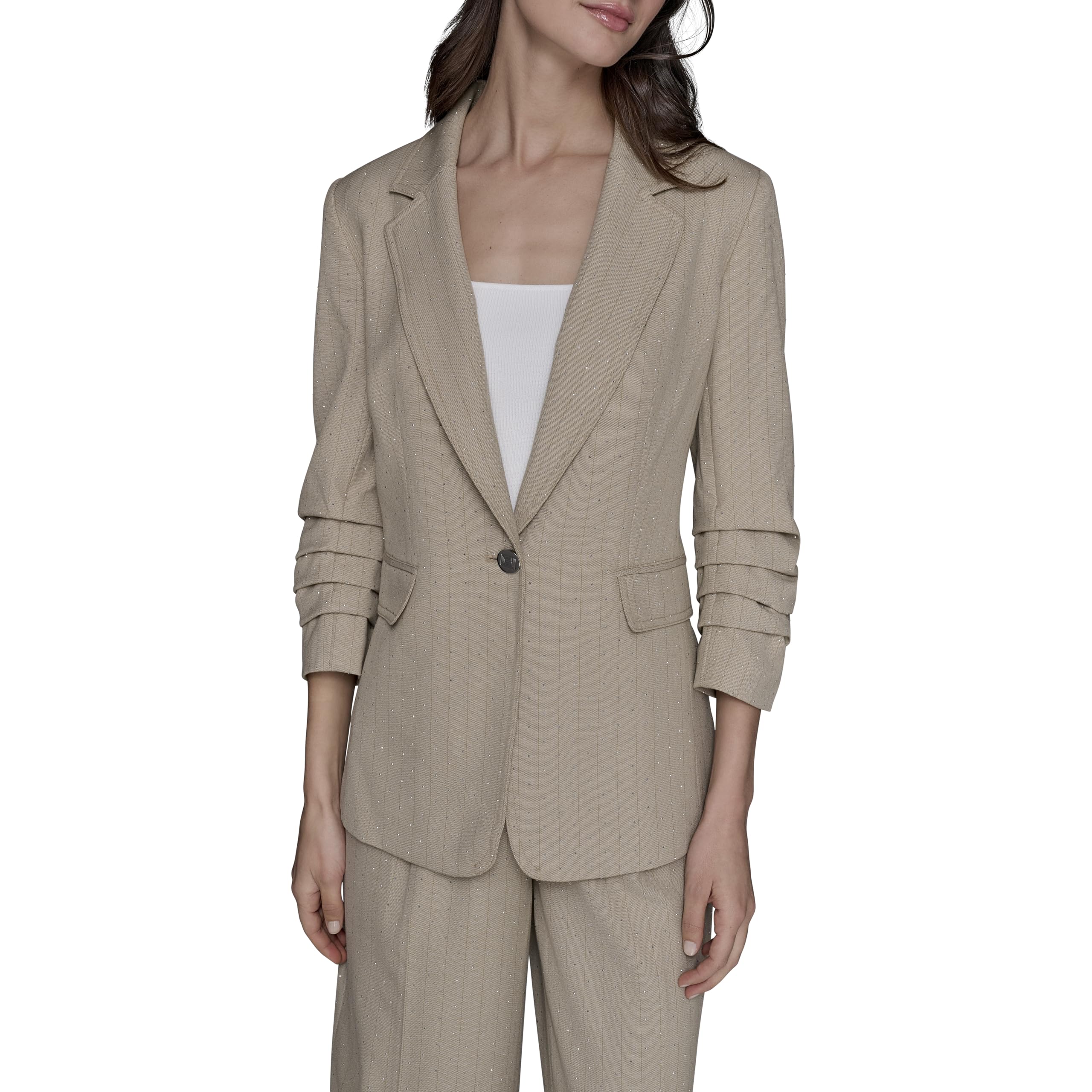 Karl Lagerfeld Womens Pull on Studded Jacket Blazer