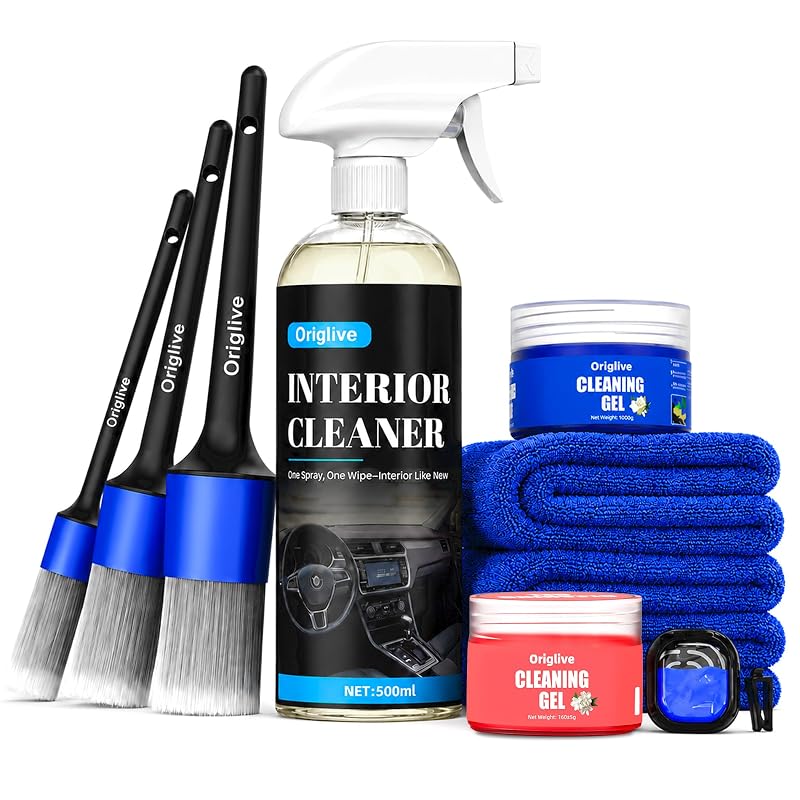 Kit de Limpeza e Detalhamento Automotivo para Interior Origlive ICCN11, 10 Peças, Limpador sem Enxágue, 500 mL