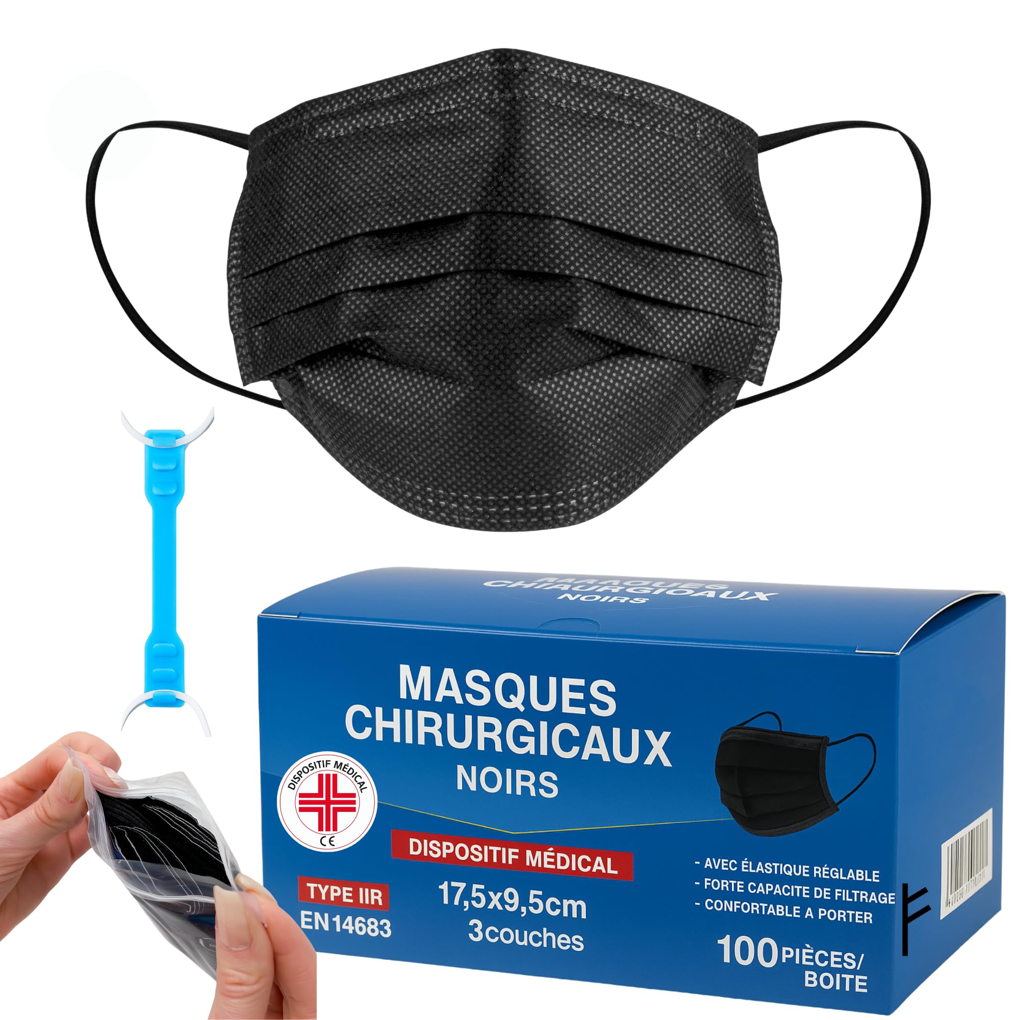 50 Mascherine Nere 3 Strati - Tessuto Non Tessuto, Made In Italy, Spedizione Veloce - Foto 2