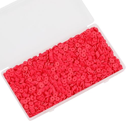 Miniatura 10 de 2000 cuentas de arcilla blanca, cuentas espaciadoras de arcilla polimérica, cuentas planas redondas de vinilo Heishi de 0.236 pulgadas, cuentas