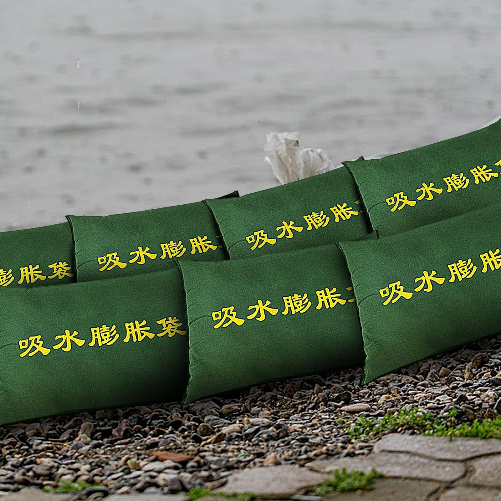 5PCS Flood Barrier Bags, Flood Prevention Bags, Water Blocking Bags, Reusable Flood Dam, Flood Control Sandbag, Home Flood Protection, Water Activated Sandless Bag 60x40x0.5cm for Home