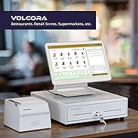 Vista 6 de Volcora Cajón de 33 cm de caja registradora para sistema de punto de venta (POS) con bandeja de efectivo de 4 billetes y 5 monedas, compartimento