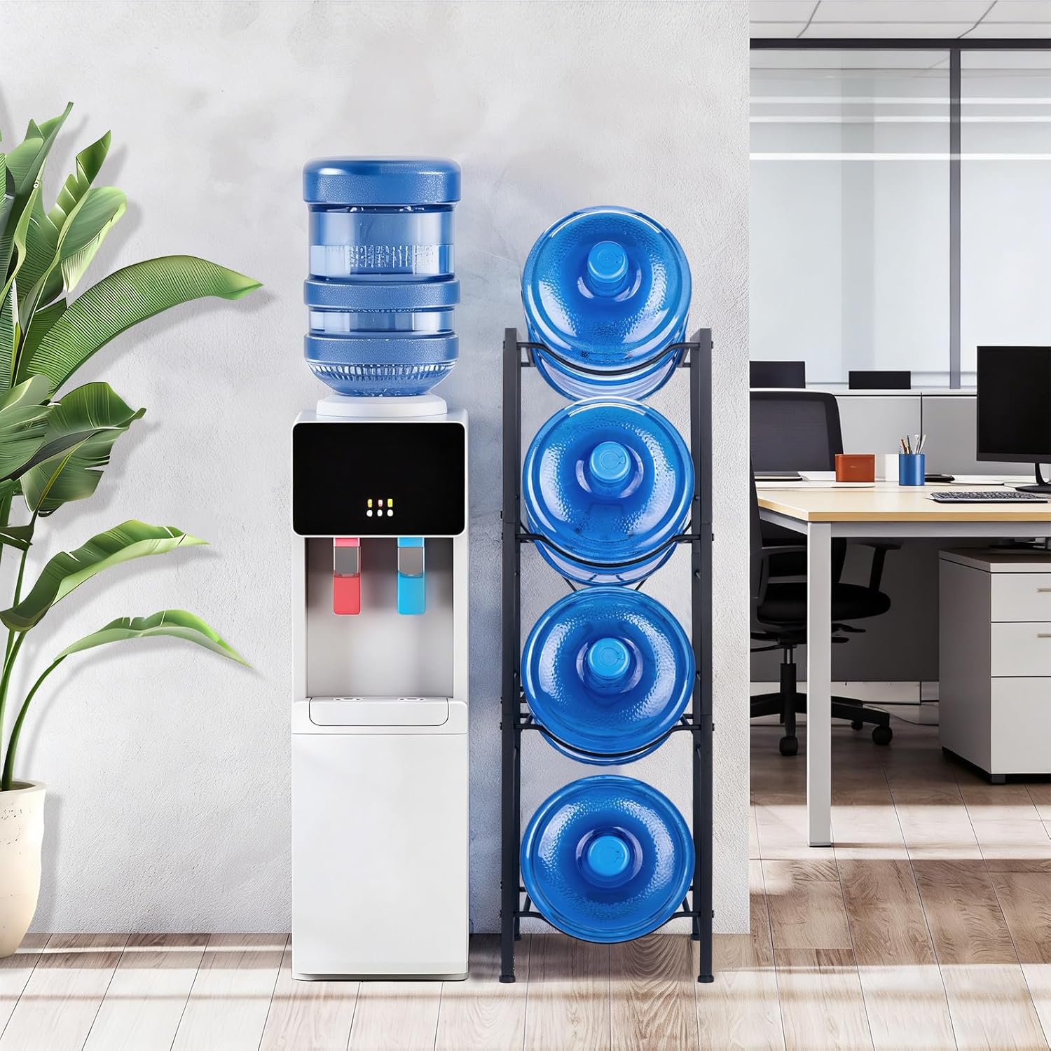 5 Gallon Water Jug Holder, 4-Tier Water Bottle Stand for 5 Gallon Water Dispenser, Water Jug Rack for Kitchen Living Room, Office
