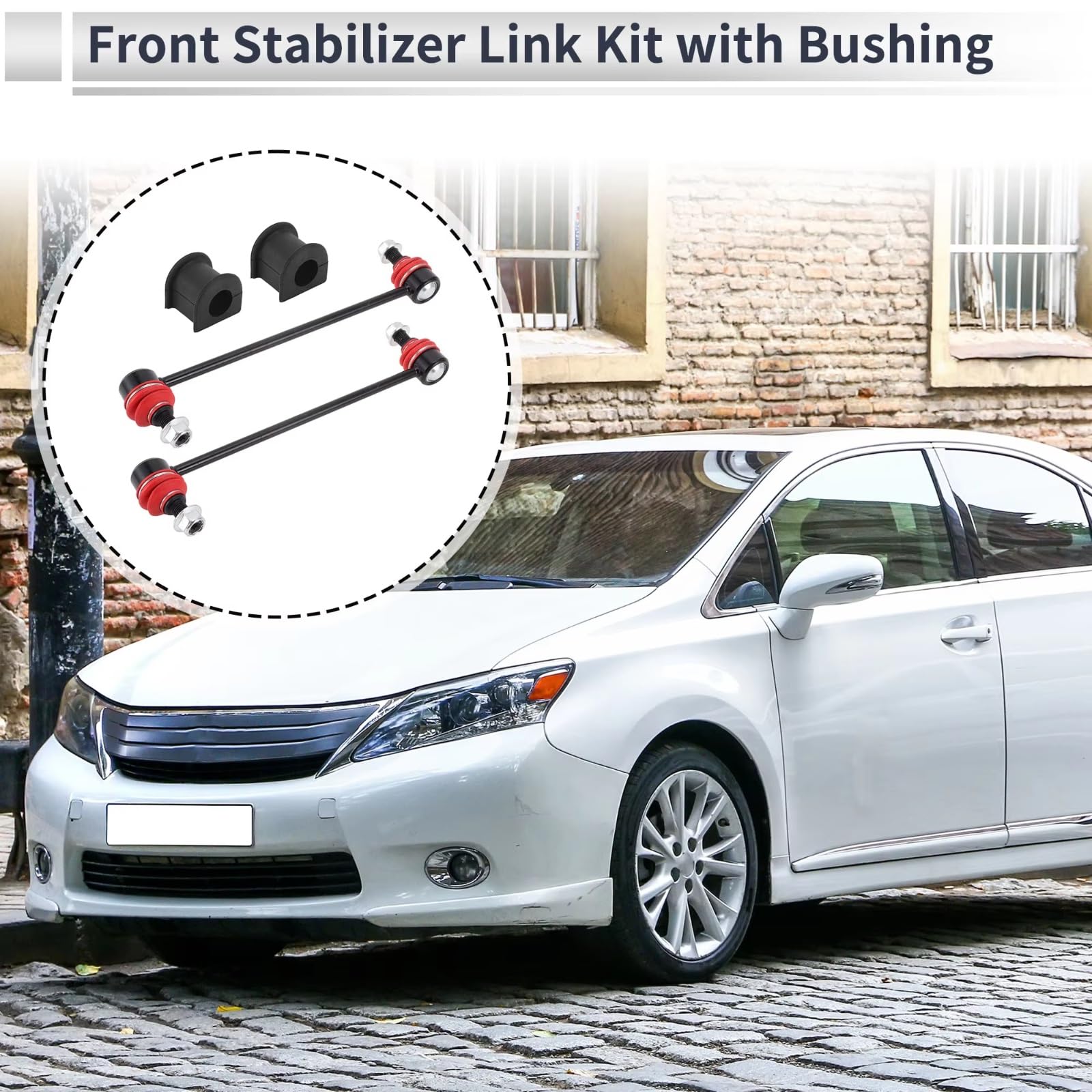Bieletas de Barra estabilizadora Delantera con 2 bujes K90344 K90526 compatibles con Toyota Avalon 2005-2012 y Camry 2002-2006.