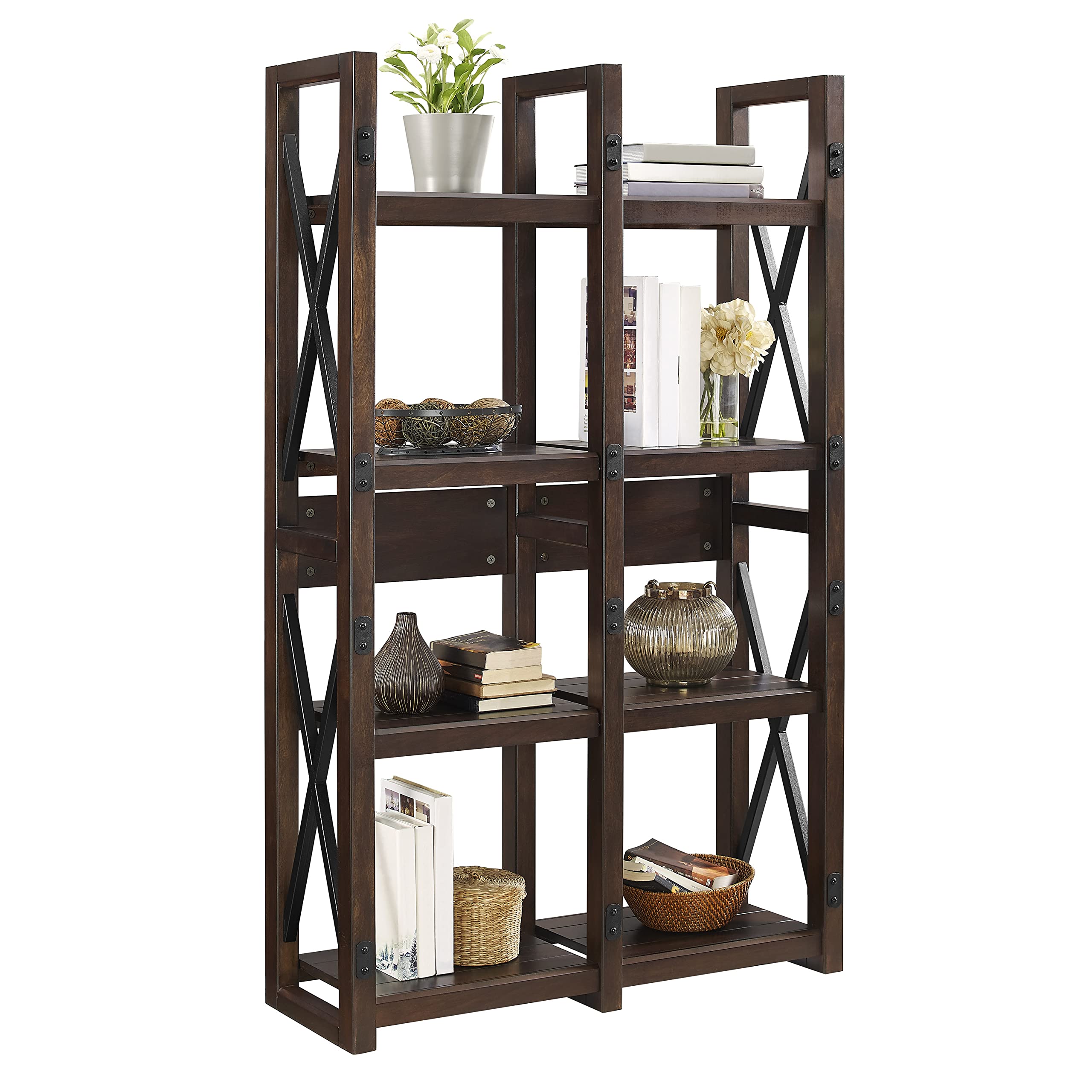 Dorel Wildwood 8 Shelf Bookcase Espresso Wood Look from B&Q