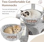 Gitelsnour Cat Tree, Cat Tower with condo, 2 Baskets, Large Platform, Scratch Board, Cat Scratching Posts for Indoor Cats, Light Gray GCT003SW