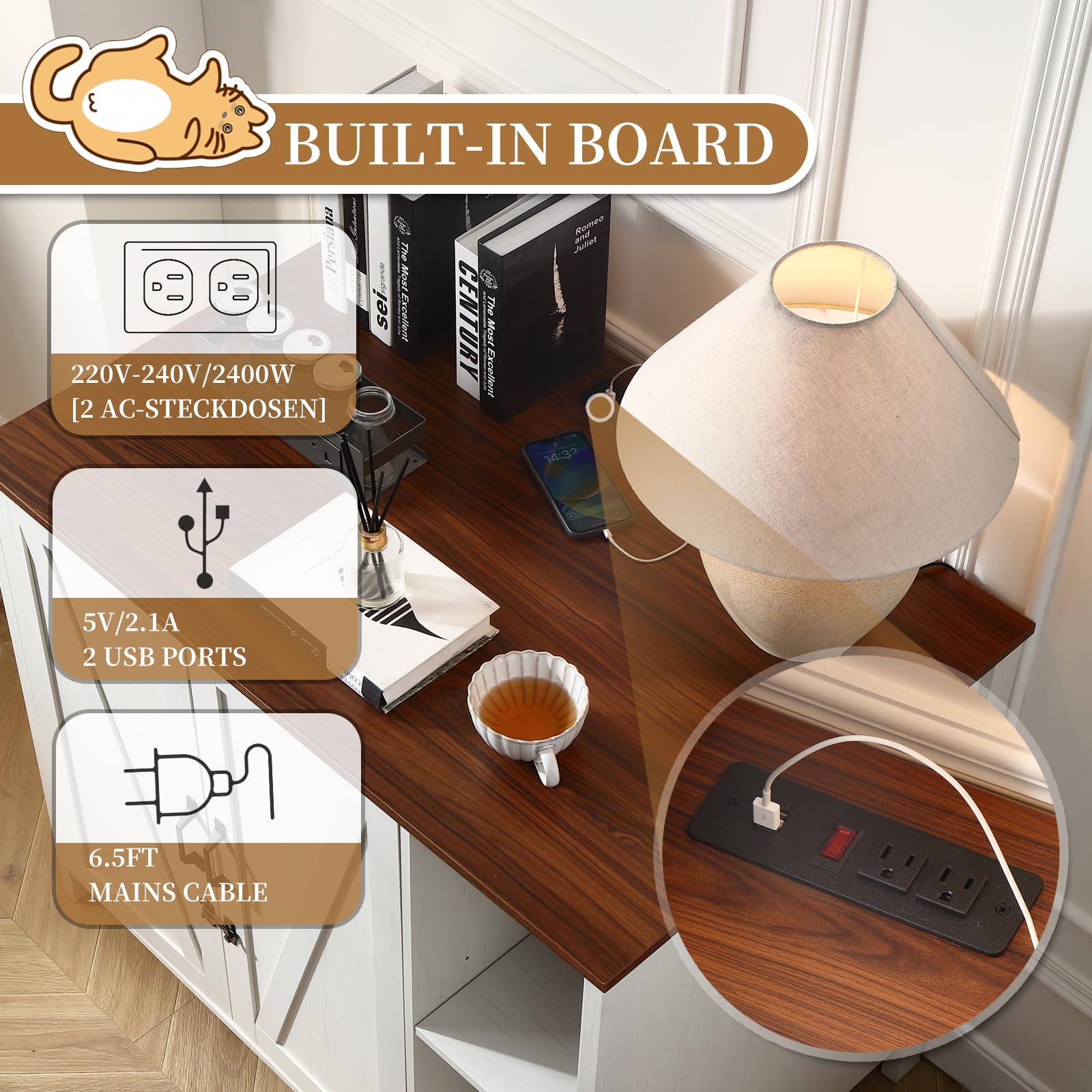 FOREST GRAVITY Cat Cabinet Litter Box Furniture Mobiletto per gatti lettiere Grande lettiera per gatti Arredamento moderno 105 * 68 * 89 cm Casa con porta e divisorio separato Bianco
