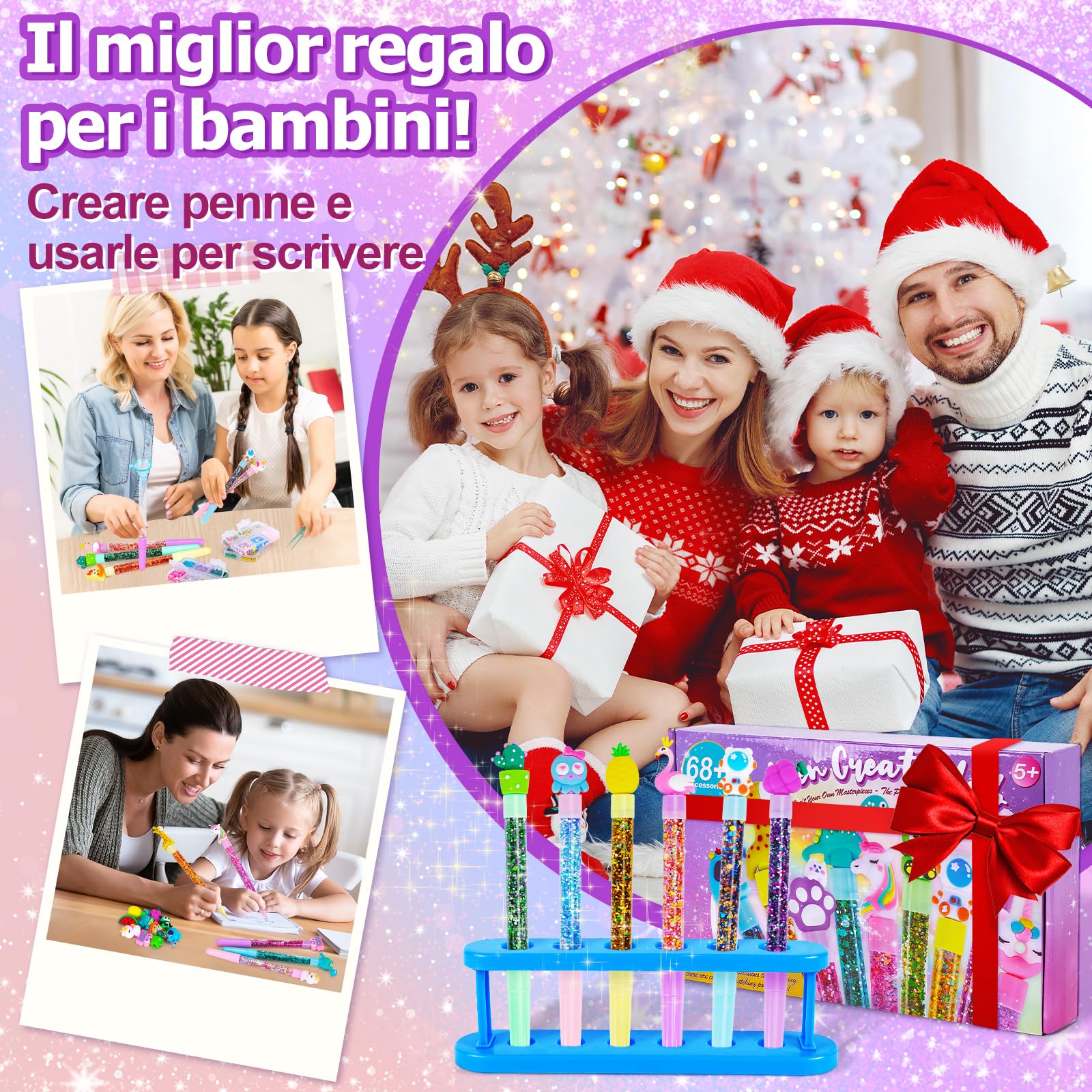 Kazzley Fabbrica delle Penne con 20penna, Lavoretti Creativi per bambino con 68+accessori, Idee Regalo per bambino 6-10 Anni, Set di Cancelleria 5-12 Anni