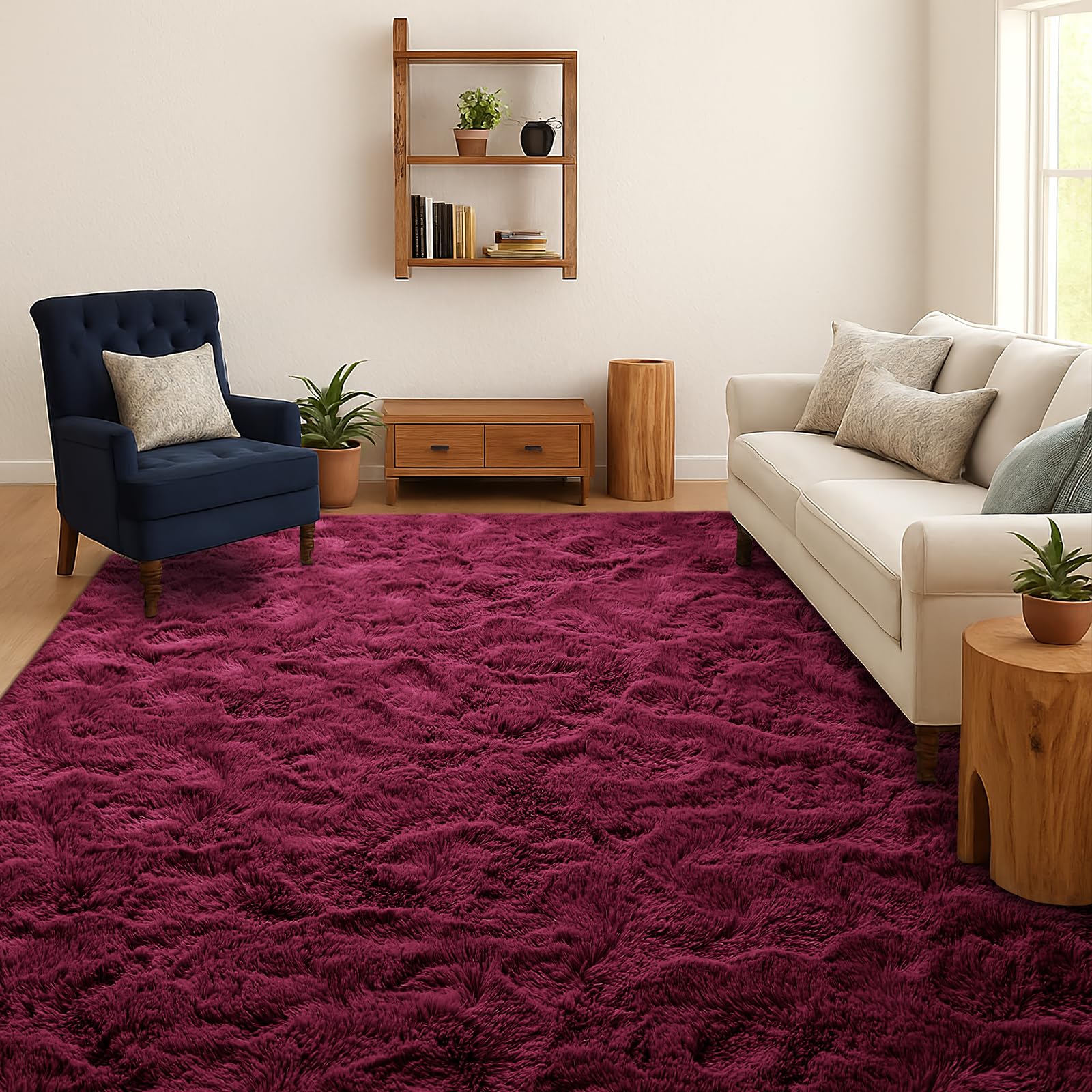 SOANNY Hochflor Wohnzimmer Teppich