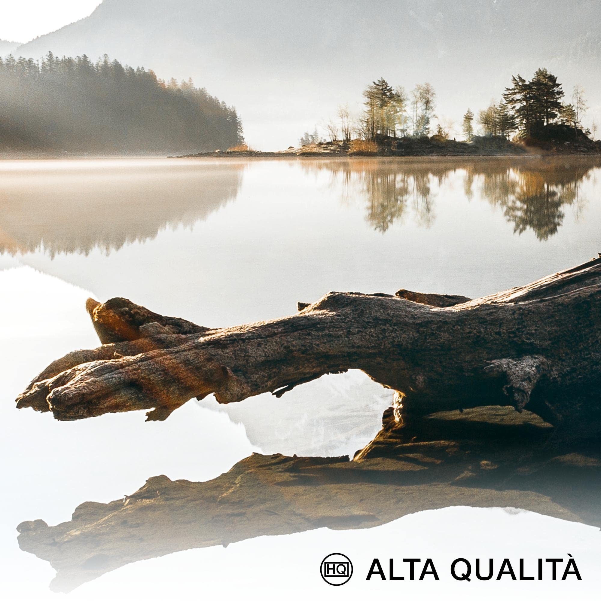Quadro Su Tela Novart: Montagne E Lago N020872a - Paesaggio Moderno, Senza Cornice, Made In Germany
