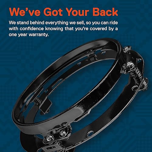 Miniatura 6 de True Mods - Soporte de montaje de anillo redondo negro de 7 pulgadas para faros delanteros compatible con Harley Davidson Road King Electra Glide