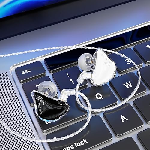 Miniatura 6 de BASN Bmaster - Auriculares intrauditivos de triple controlador con potentes graves profundos, auriculares estéreo HiFi IEM con cables desmontables