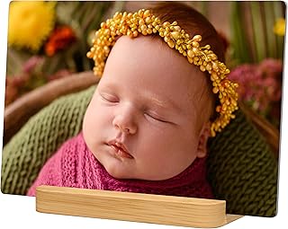 Individuelle Metall-Fotodrucke, personalisierte Fotogeschenke mit natürlicher Bambusbasis, personalisiertes Bild, Geschenke für Familie und Liebhaber, durch 12-farbige HD-Drucktechnologie,