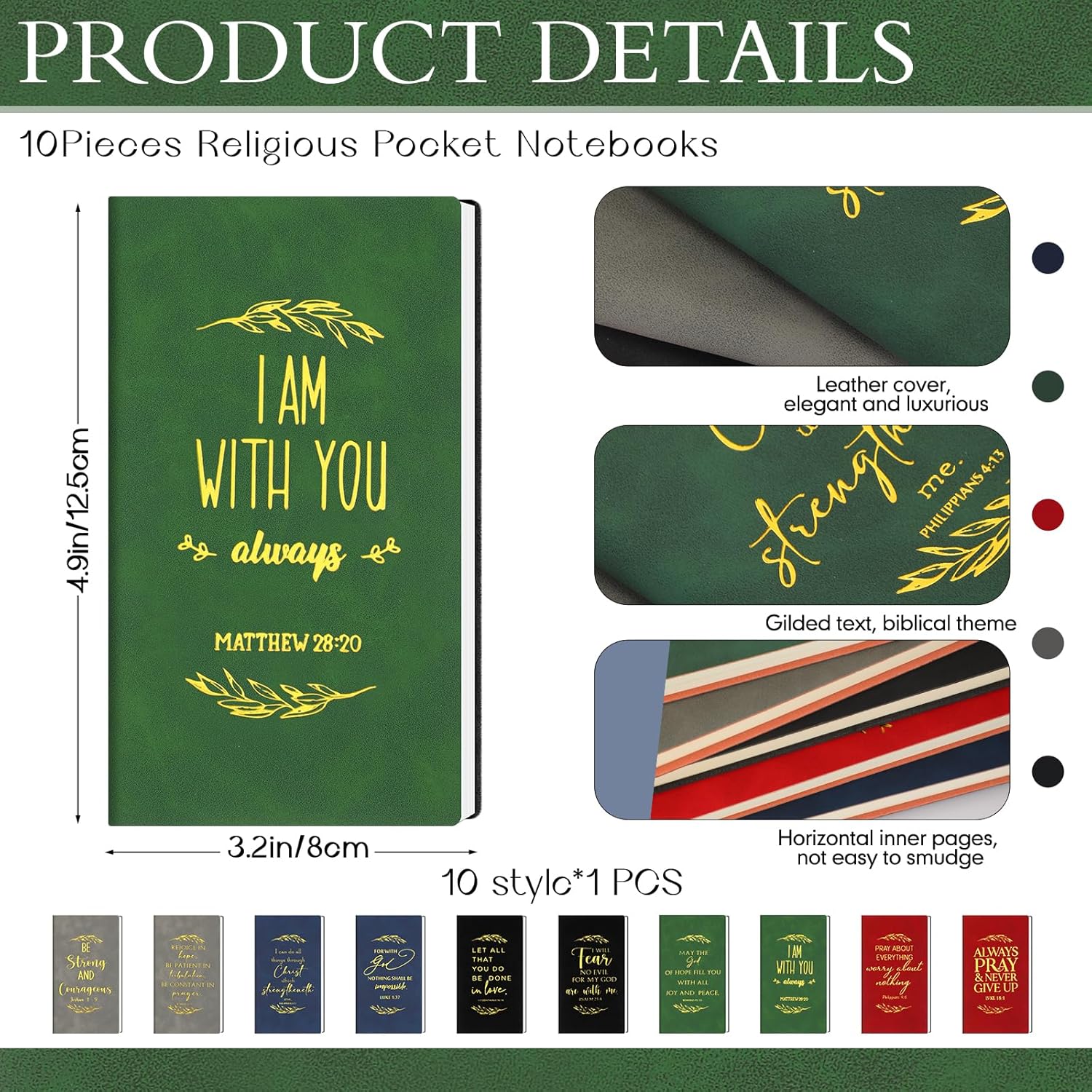 TaoBary 20 Pcs Mother's Day Christian Gifts Notebook Bulk Religious Notepads with Motivational Pen Inspirational Bible Verse Leather Prayer Journal for Men Women Mom Father Pastor Church Members Gifts