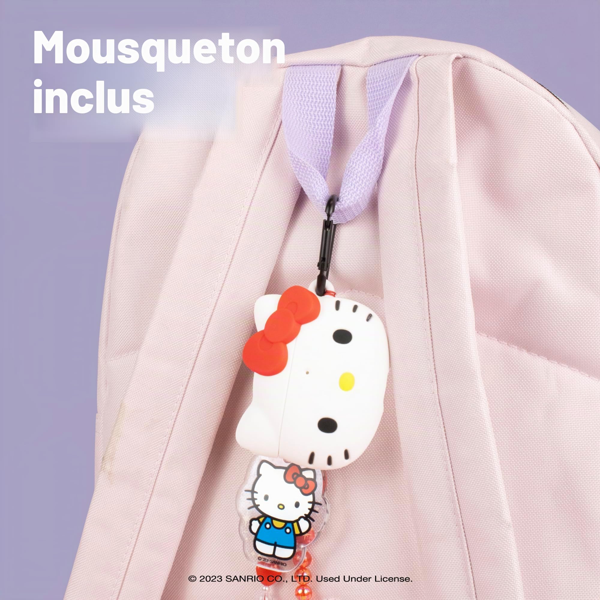 iFace Sanrio Coque de Protection en Silicone pour AirPods 1/2 [Mousqueton Inclus] [Compatible avec Chargement sans Fil] - Hello Kitty