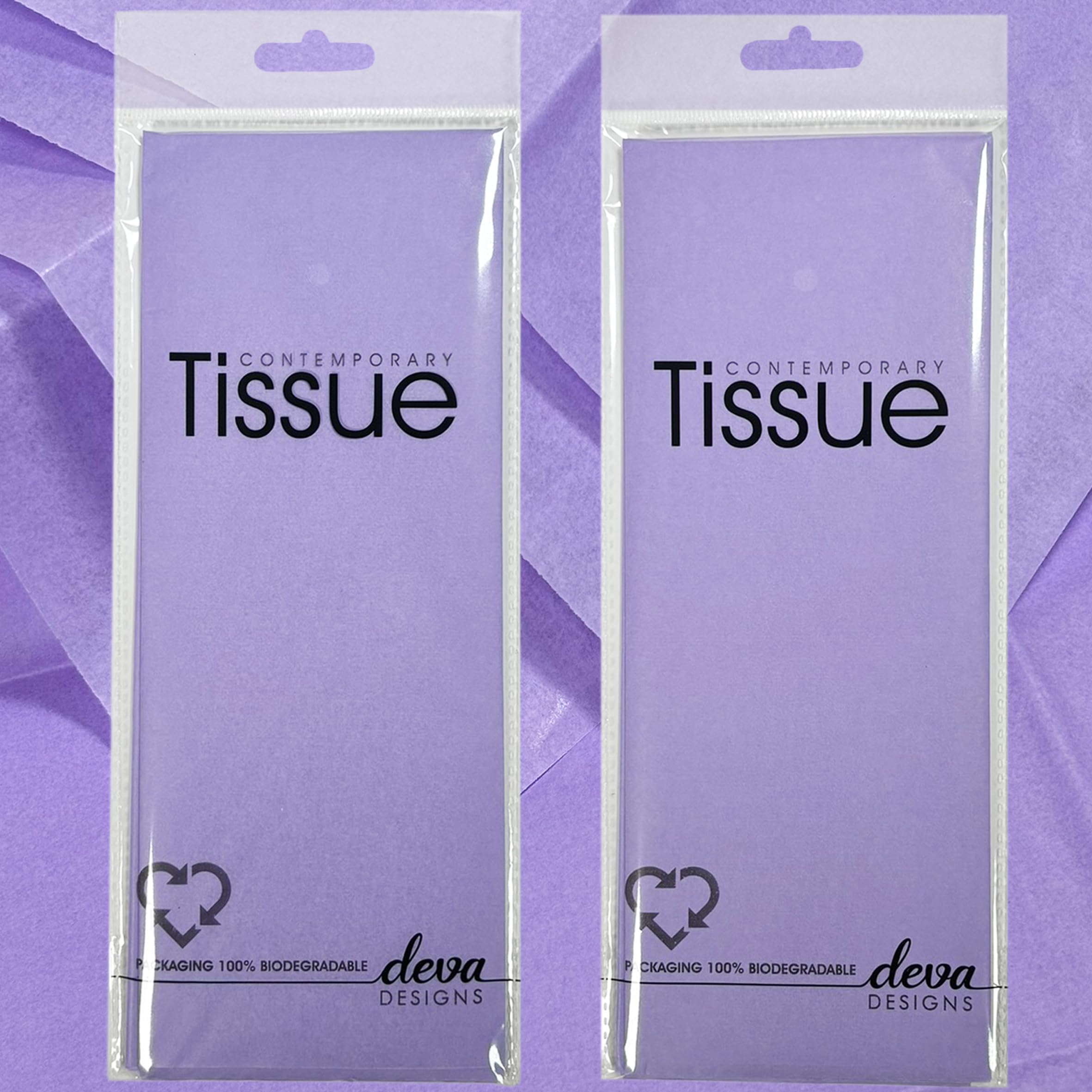 Deva Designs Lilac Tissue | 8 Sheets Of Tissue Paper | 2 Packs, Each With 4 Sheets Premium Quality Tissue | Biodegradable Packaging | Each Sheet 50X70cm, Ideal For Gift Wrapping And Crafting