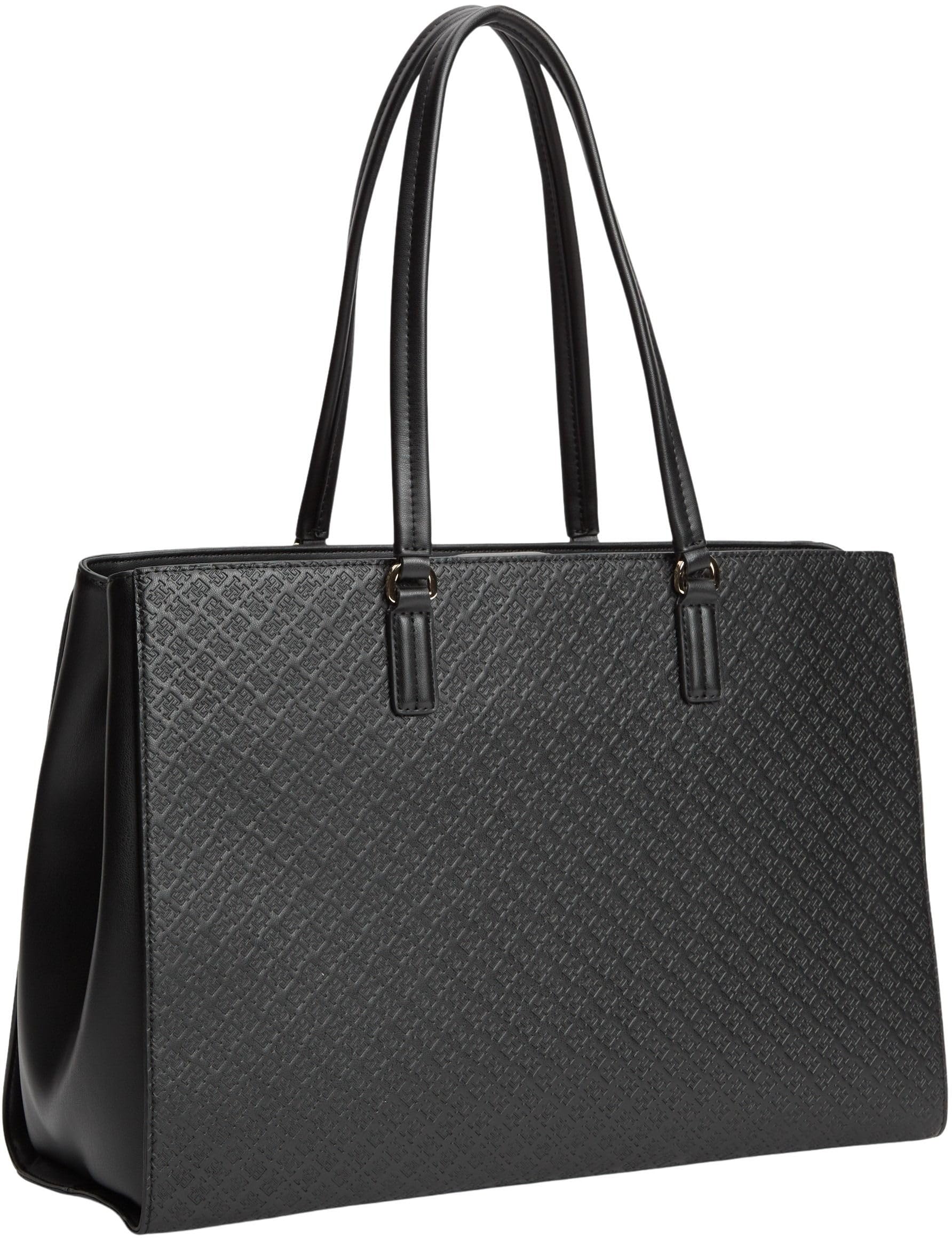 Tommy Hilfiger Th Daily Tote Mono AW0AW18417 - Bolsa para mujer, color negro (negro), talla única