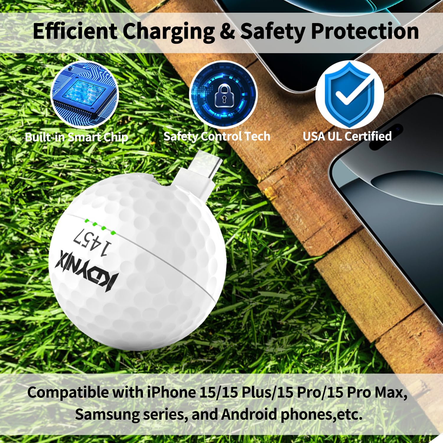 Mini caricabatterie portatile USB C Power Bank 2000 mAh caricabatterie per telefono compatibile con iPhone 17/17 Air/17 Pro/17 Pro Max/16/16 Plus/16 Pro/16 Pro Max/15 Series, Galaxy Series