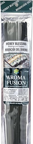 Aroma Fusion Incienso prémium sumergido a mano jumbo de 19 pulgadas (paquete de 10 varillas) - Elige tu aroma (Money Blessing)