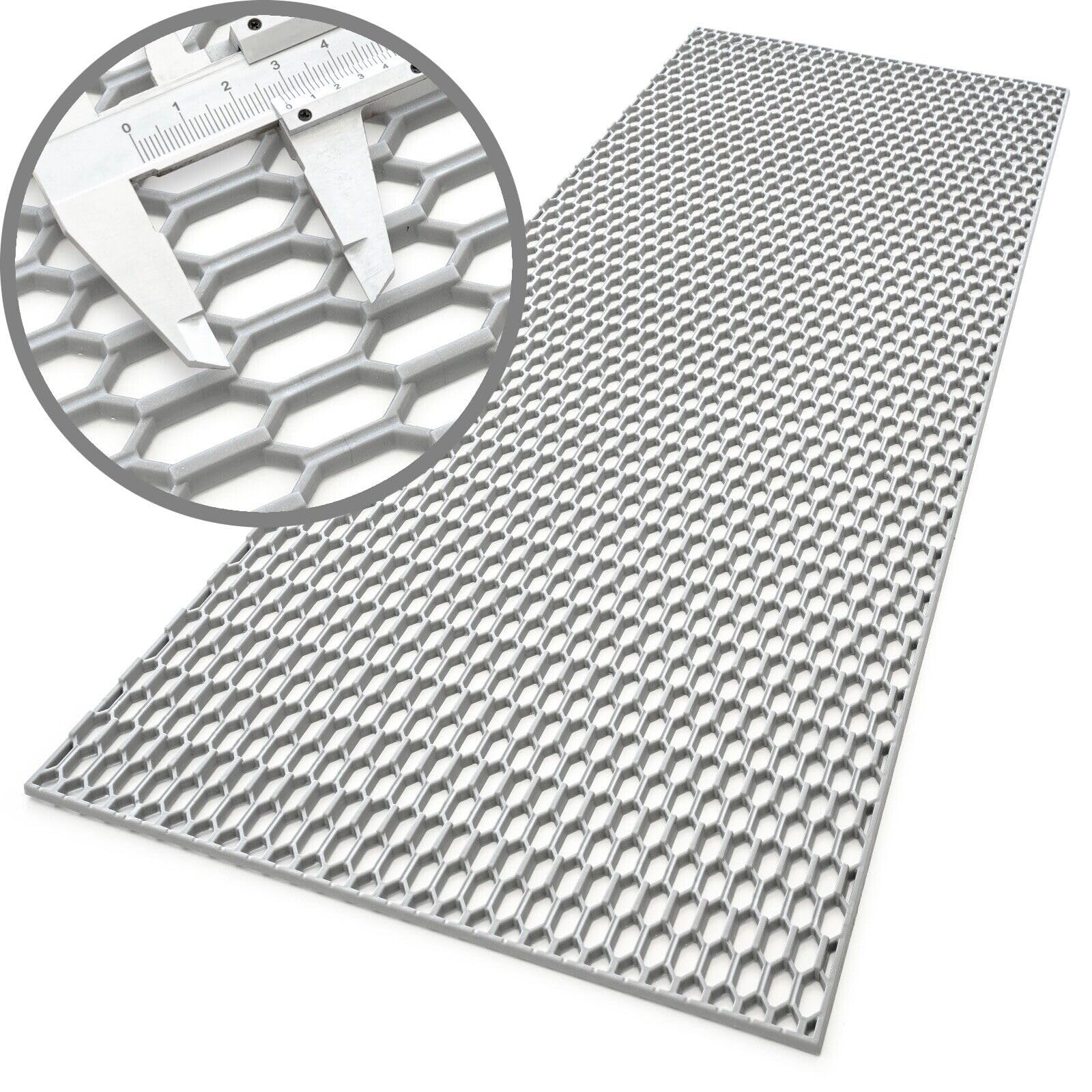 MR-Style Grande grille Racing Tuning 40 x 120 cm en plastique ABS nid d'abeille dans les couleurs RAL (gris RAL 9006)