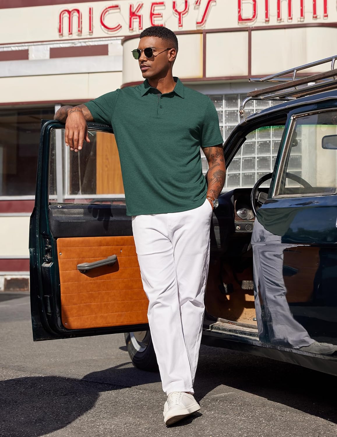 COOFANDY Mens Polo Shirts Short Sleeve Casual Summer Polo Tee Classic Collared Golf Stylish Tops - Image 8