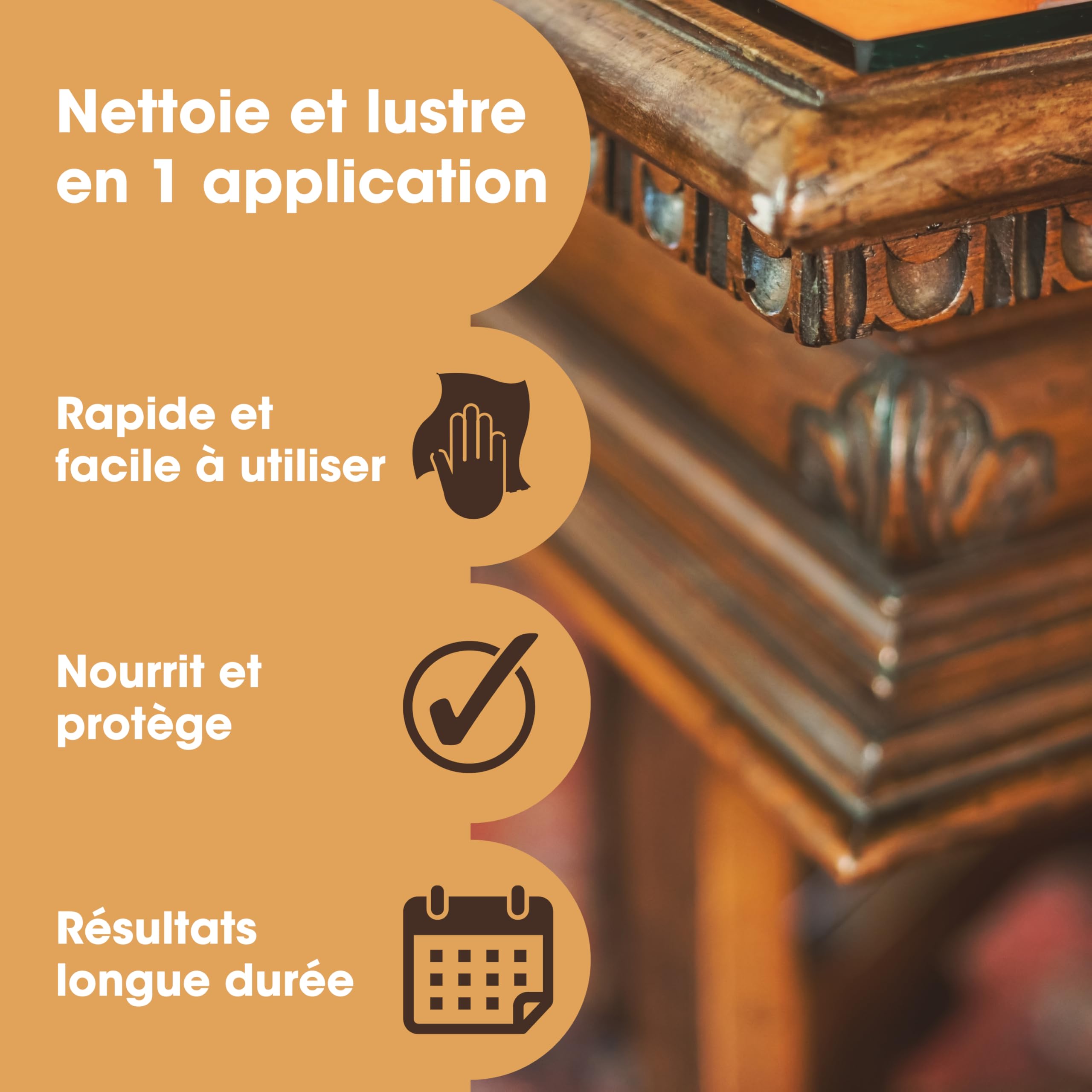 Cire d'Abeille Furniture Clinic pour Bois & Meubles Incolore 200 ml – Cire Naturelle Entretient Nourrit Protège