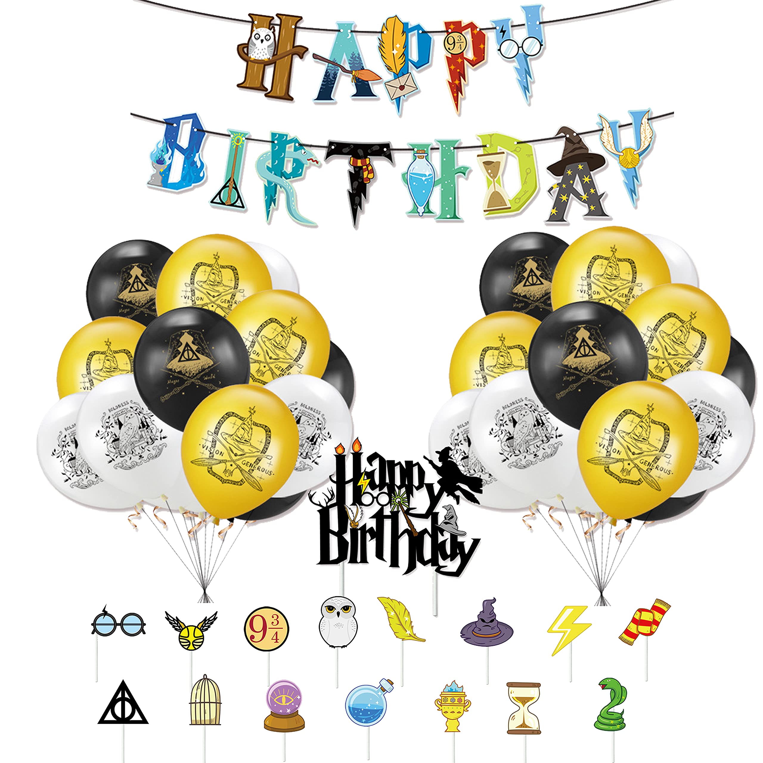 Buy Birthday Party Decorations Harry Potter Balloons Wizard Banner