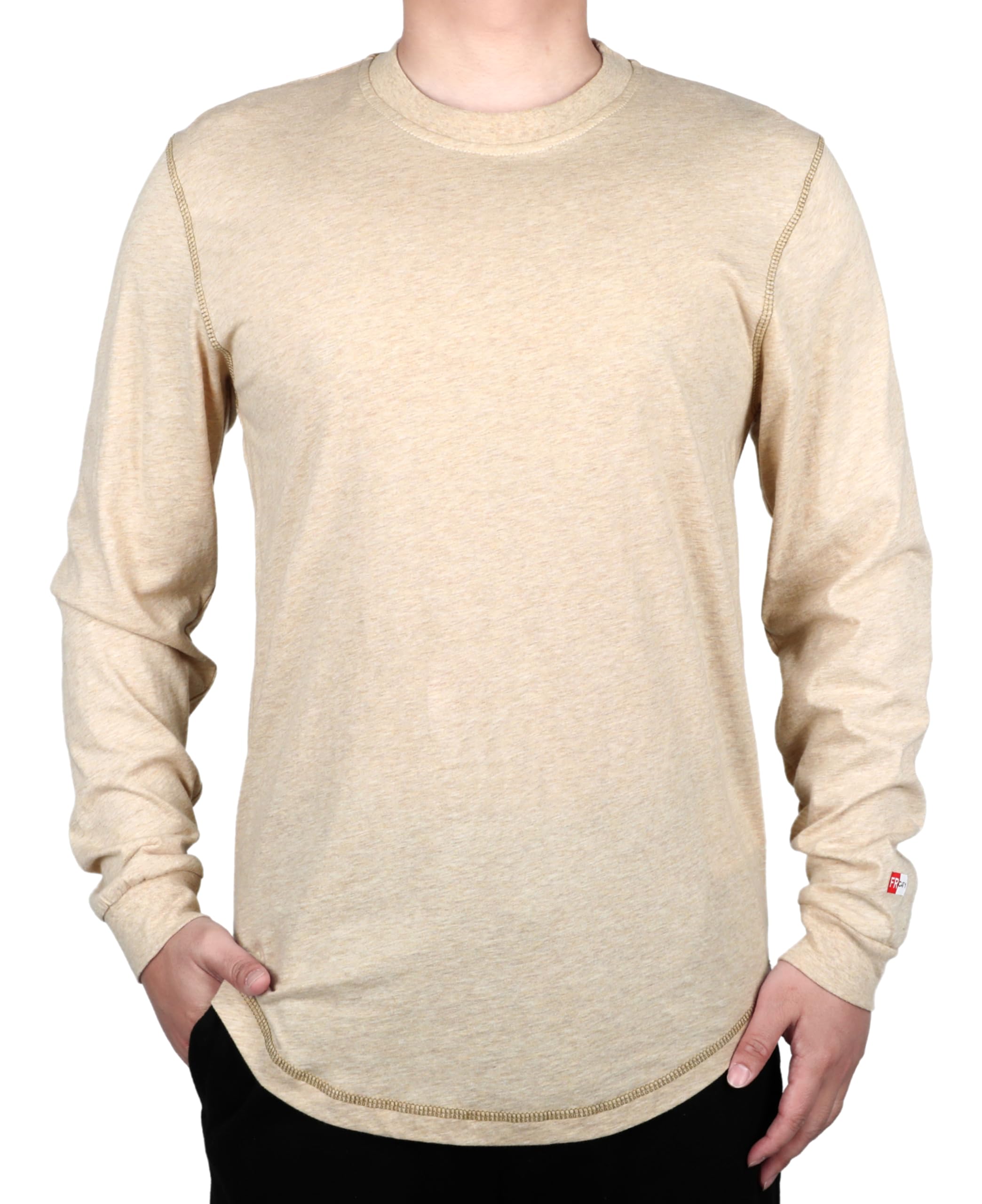 TICOMELA FR Shirts for Men 4oz Lightweight Flame Resistant Crewneck T-Shirts 100% Cotton Fire Retardant Henley Shirts