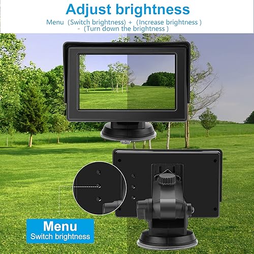 Miniatura 4 de Cámara de espejo trasero para bebé, asiento trasero infantil con visión nocturna HD de 4.3 pulgadas, soporte de ventosa reutilizable, cámara