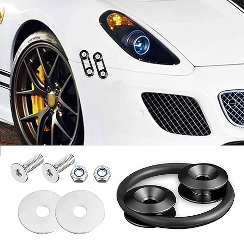 Miniatura 4 de TOMALL Juego de 8 piezas para parachoques delantero y trasero de automóvil, arandelas de liberación rápida, sujetadores universales de aluminio, kit