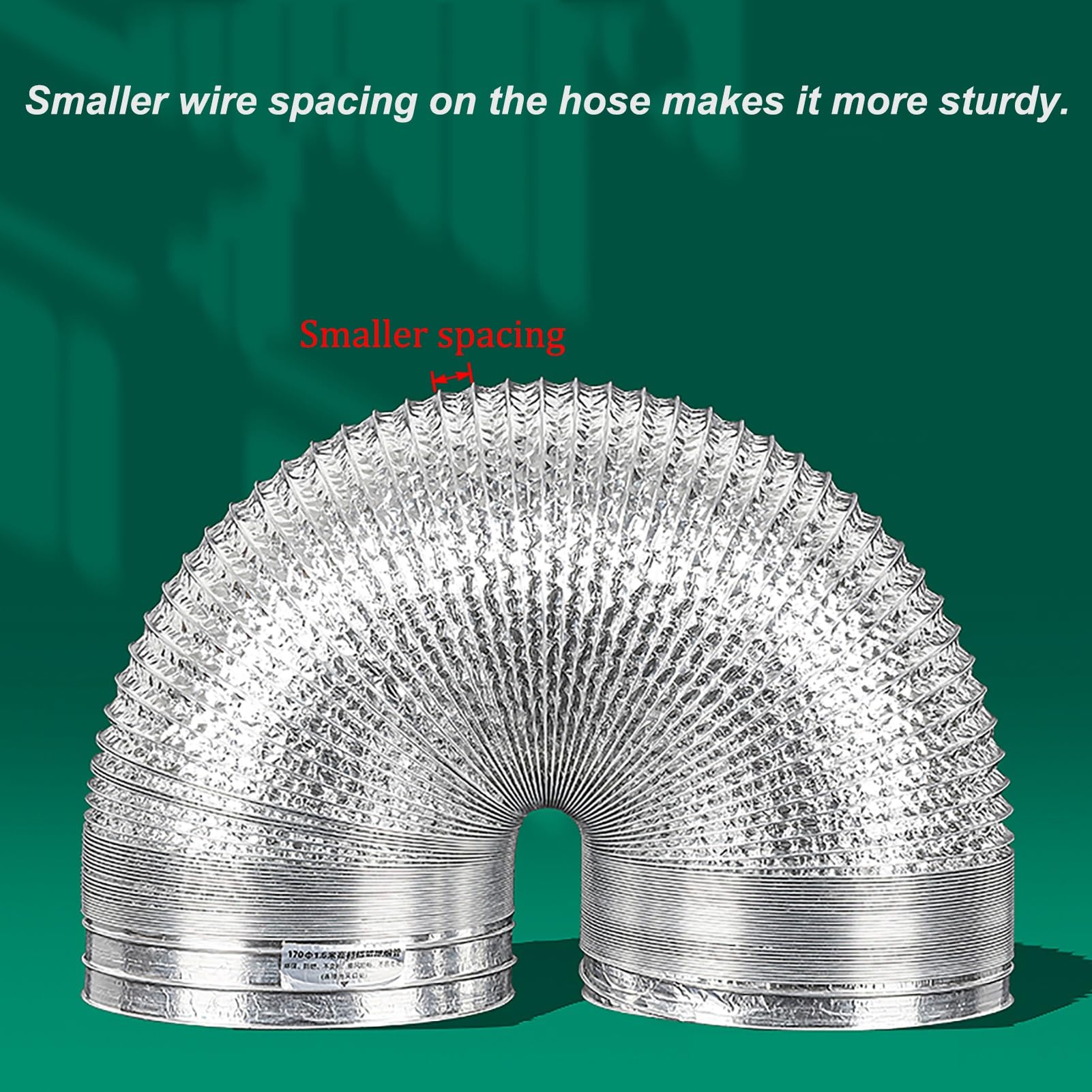 Manguera de Ventilación Manguera de Ventilación Expandible para Secadora para Espacios Reducidos, Conducto Flexible con Abrazaderas y Cinta de Aluminio, Manguera de Escape de Garaje para extractor(170