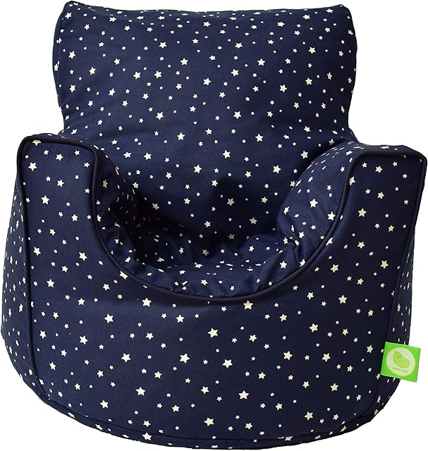 Bean Lazy Cotton Navy Stars Bean Bag Arm Chair with Beans Toddler Size From