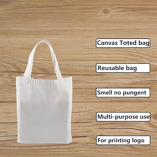 Miniatura 5 de 10 bolsas de lona de sublimación, bolsas de poliéster para sublimación de 12.2 x 14.2 pulgadas, Blanco