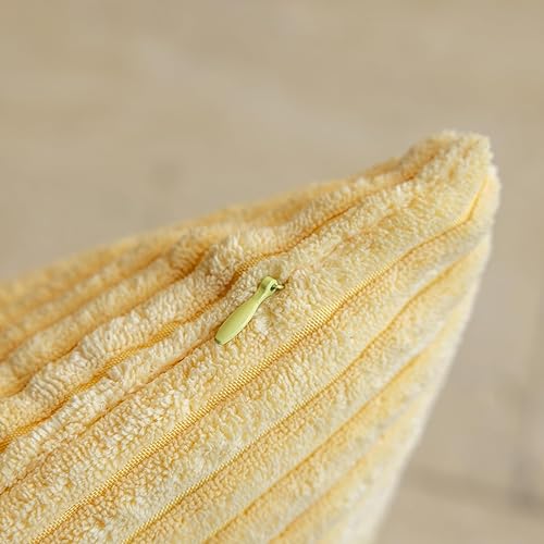 Miniatura 4 de Home Brilliant Funda de almohada de 20 x 20 pulgadas, funda de almohada suave de felpa bohemia a rayas sólidas para sofá, decoración de muebles, 20