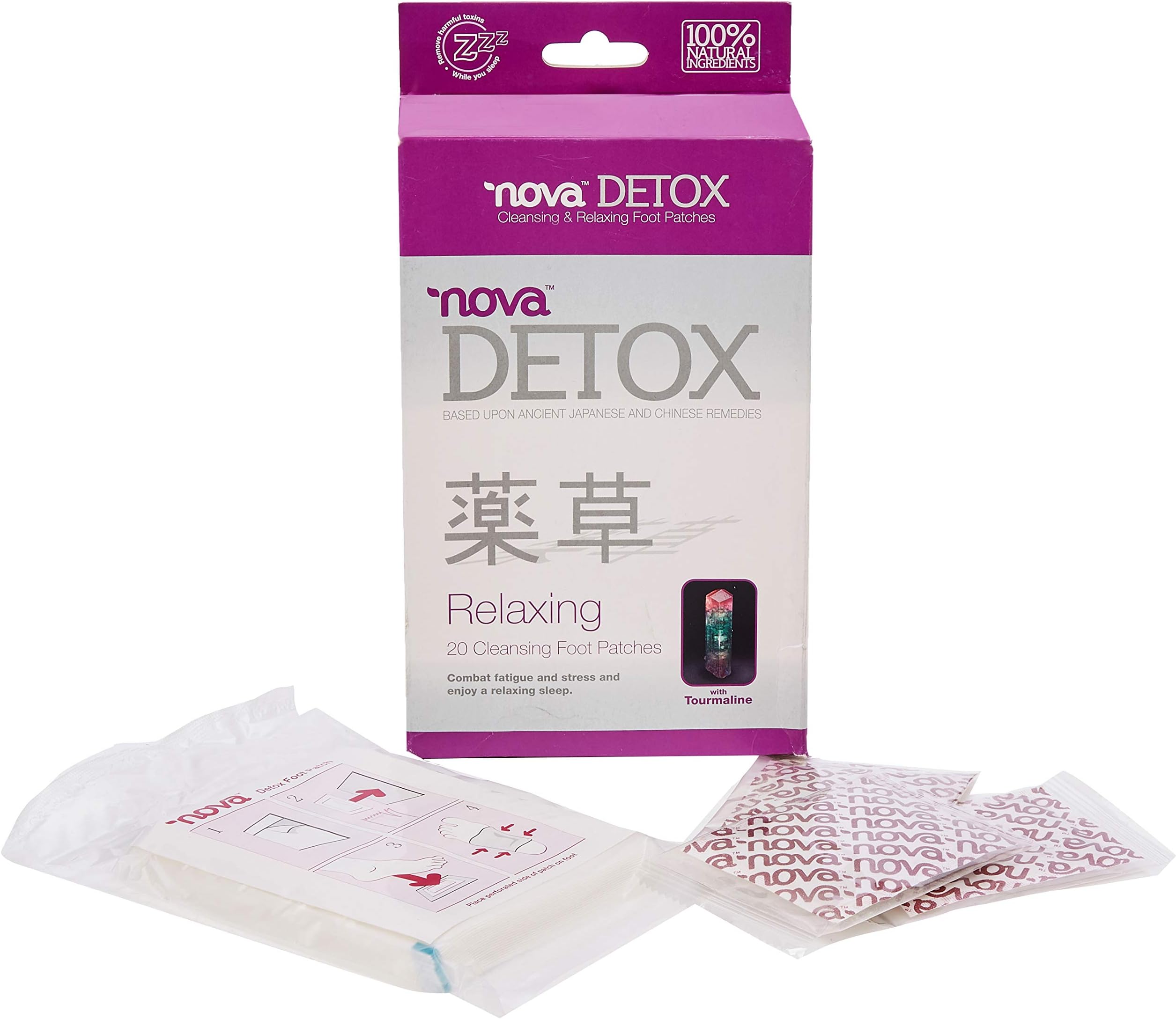 Detox Foot Patches - 20 Patches - 100% Natural Pure Body Cleansing Nova Detox Pads