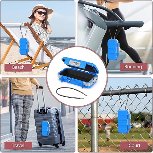 Miniatura 7 de Caja de seguridad portátil, caja de seguridad portátil, caja de bloqueo de combinación impermeable para viajes, pequeña caja fuerte personal segura