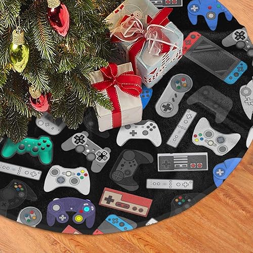 Miniatura 2 de Fondo de controlador de videojuegos, falda de árbol de Navidad de 30 pulgadas, falda de árbol de Navidad de Halloween, decoración de Navidad para