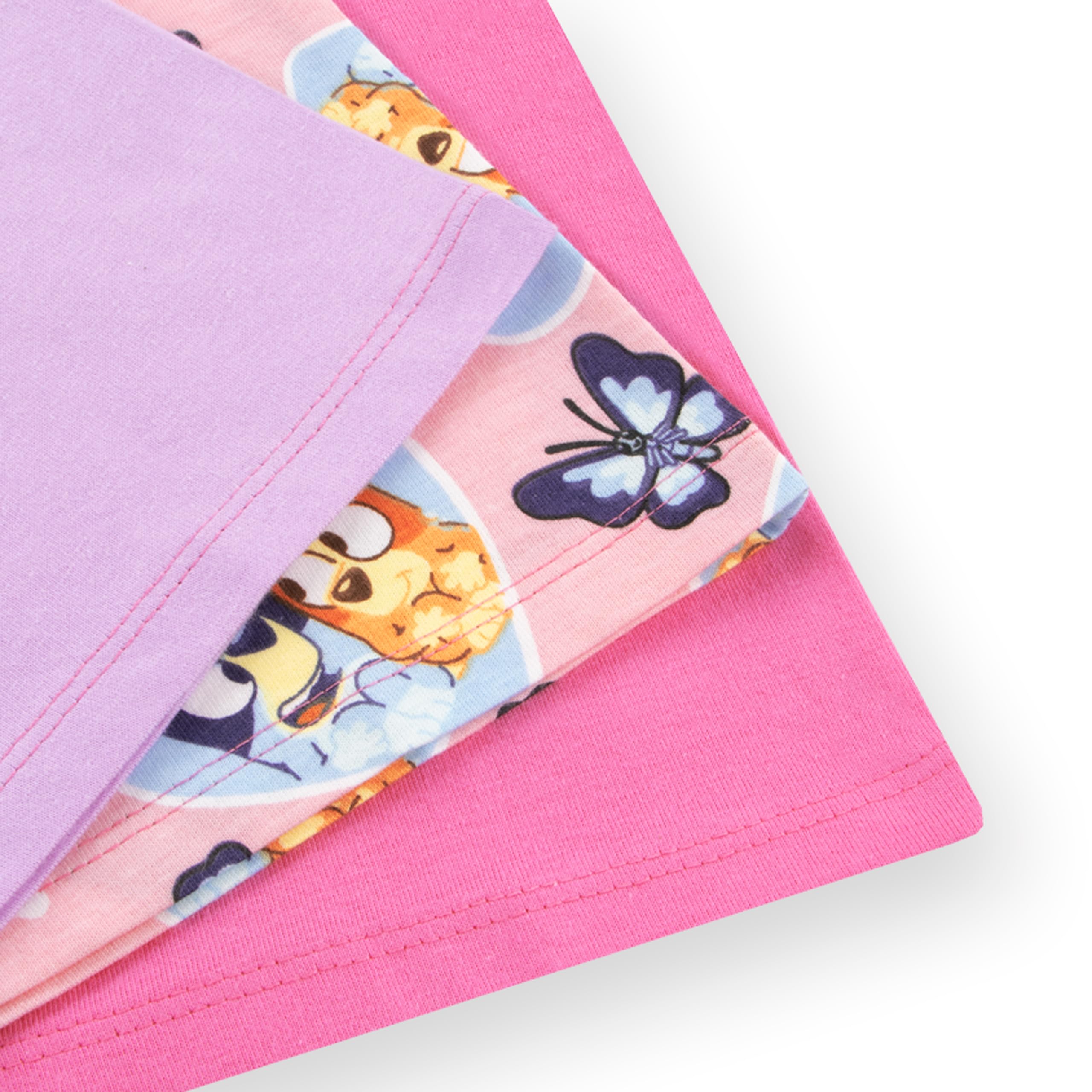 BlueY Pack de 3 T-Shirts, T-Shirts Fille pour l'Été, Lot de 3 Tshirt Fille, Vêtements Enfant en Coton
