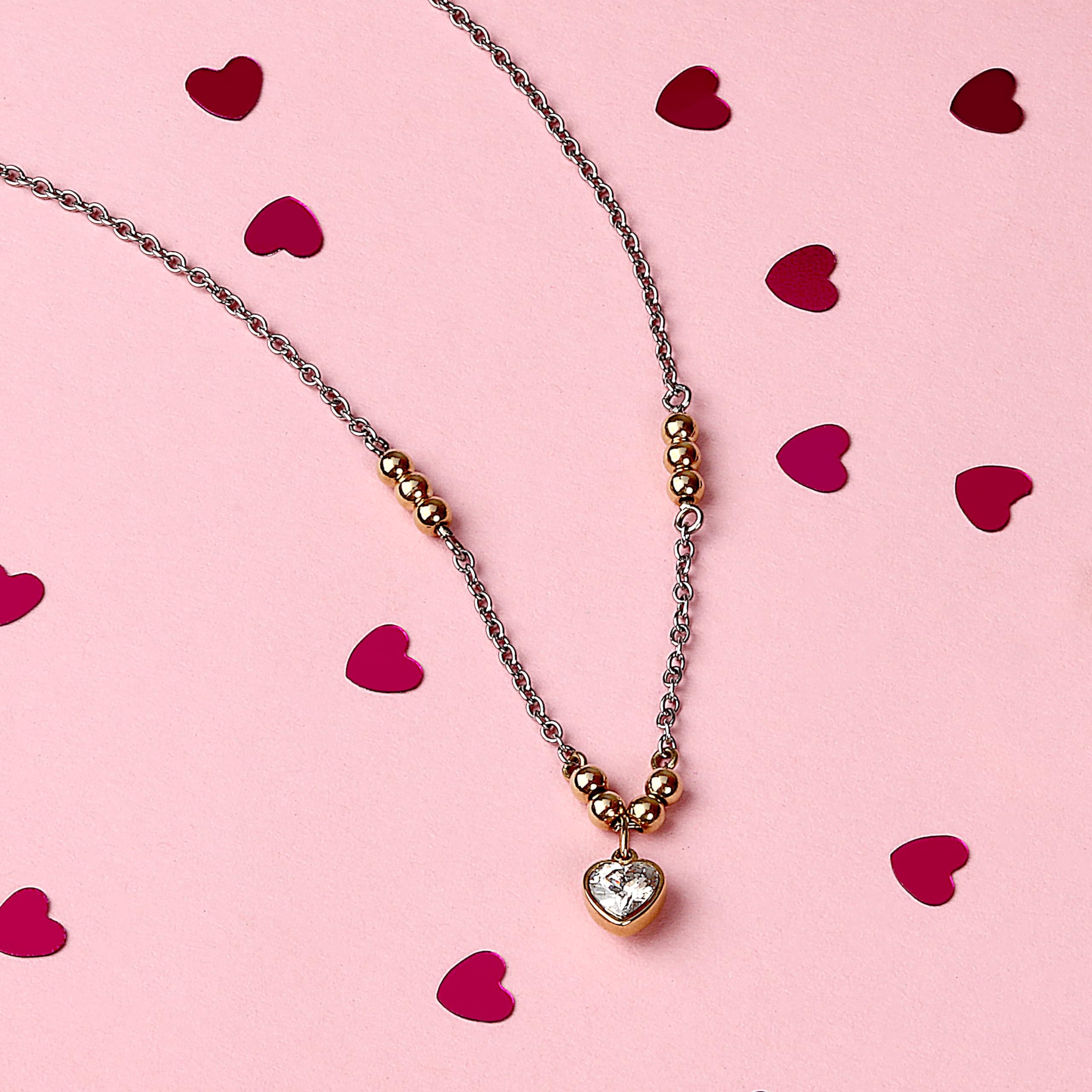 Morellato Collana Donna in Acciaio con Cuore, Regalo Amica, Collezione TALISMANI Emily in Paris