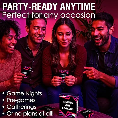 Miniatura 5 de QUOKKA Juegos de cartas para adultos Let's Get Legless Juegos para adultos extra atrevidos para la noche de juegos de fiesta con 104 tareas