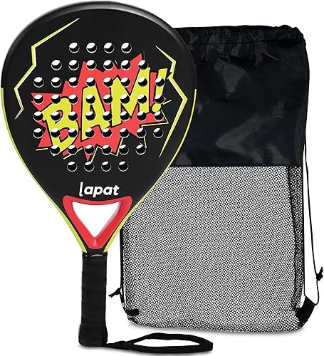 Raqueta de pádel con bolsa de cubierta, superficie de carbono con espuma viscoelástica EVA, raquetas de pádel ligeras, tenis POP