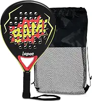 Raquete de Padel LAPAT com Bolsa de Cobertura - Superfície de Carbono com Espuma de Memória EVA - Raquetes de Paddle Leves (Branca)