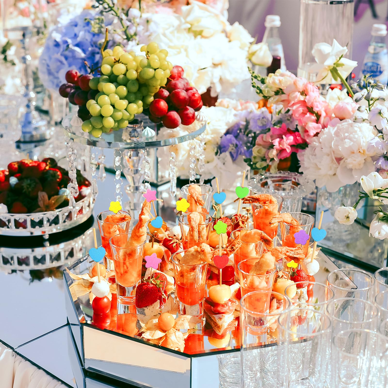 100 Pezzi Stuzzicadenti da Cocktail,Colorati Bastoncino da Cocktail,Stuzzicadenti per Feste,12cm Stuzzicadenti Decorativi per Compleanno,Festa