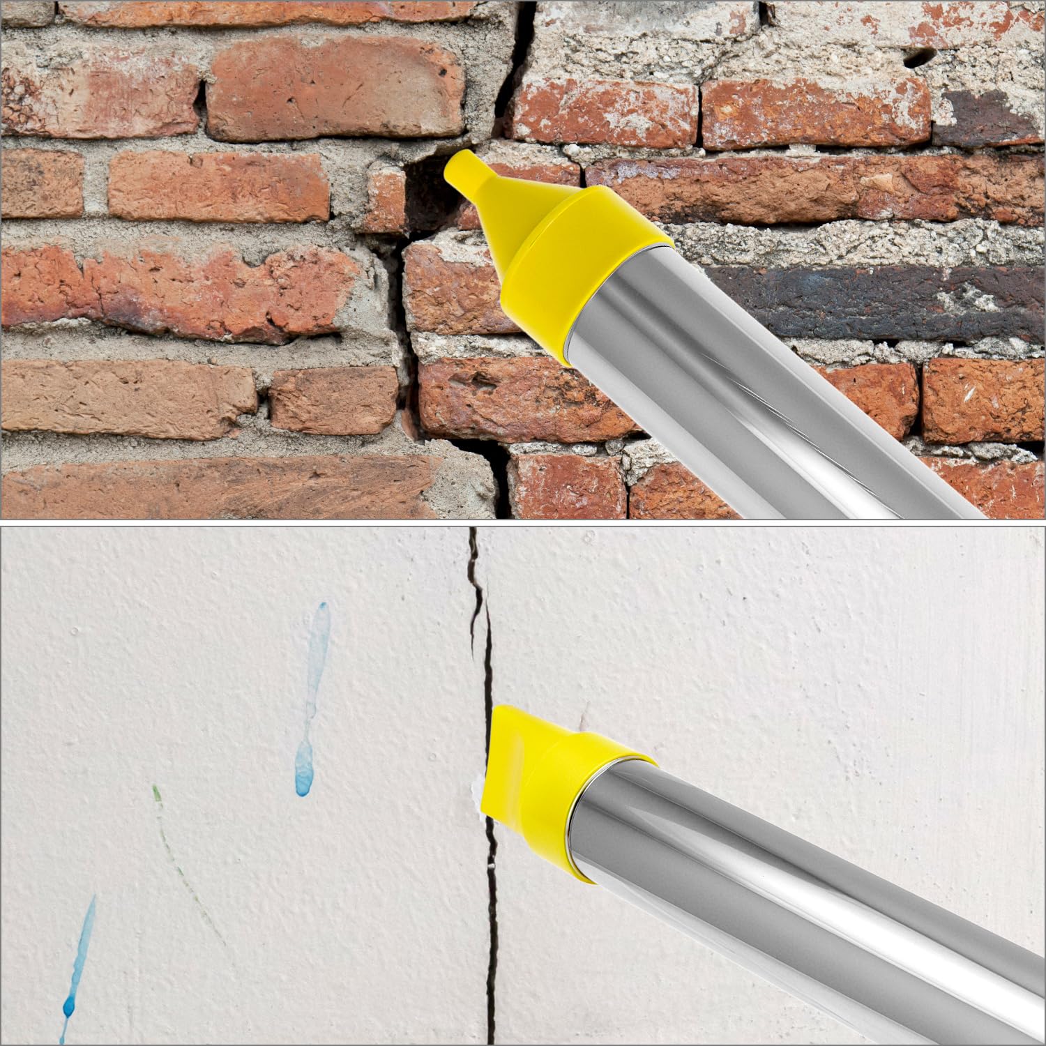 QWORK® Edelstahl Mörtelspritze mit 5 Düsen, Ersatz Siegelkopf und Handschuhen – Ergonomisch und Langlebig für Präzise Verfugungen